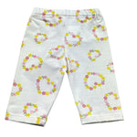 Le Bebe Leggins Tinta Unita con Stampa Fiori per Neonata LBG6264 BIANCO LE BEBE 