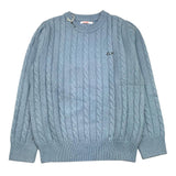 SUN68 maglia girocollo tinta unita con ricamo logo Azzurro per Bambino K44355 AZZURRO SUN68 