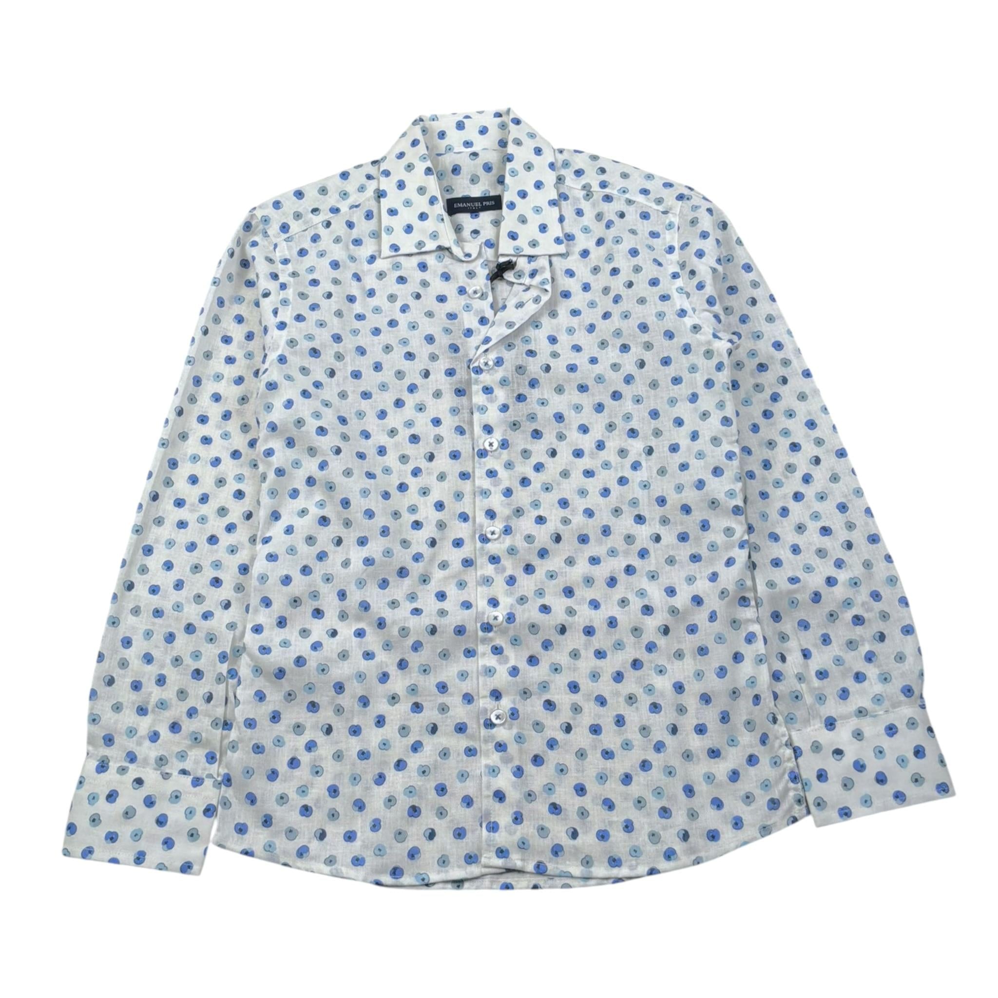 Emanuel Pris Camicia Tinta Unita Manica Lunga con Stampa per Bambino ECM4081R BIANCO EMANUEL PRIS 