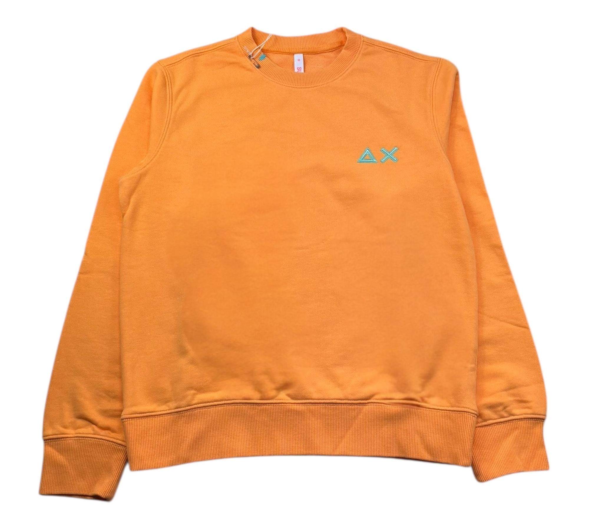 Suns68 Felpa Chiusa Girocollo Tinta Unita con Logo per Bambino F34303J ARANCIONE SUNS68 