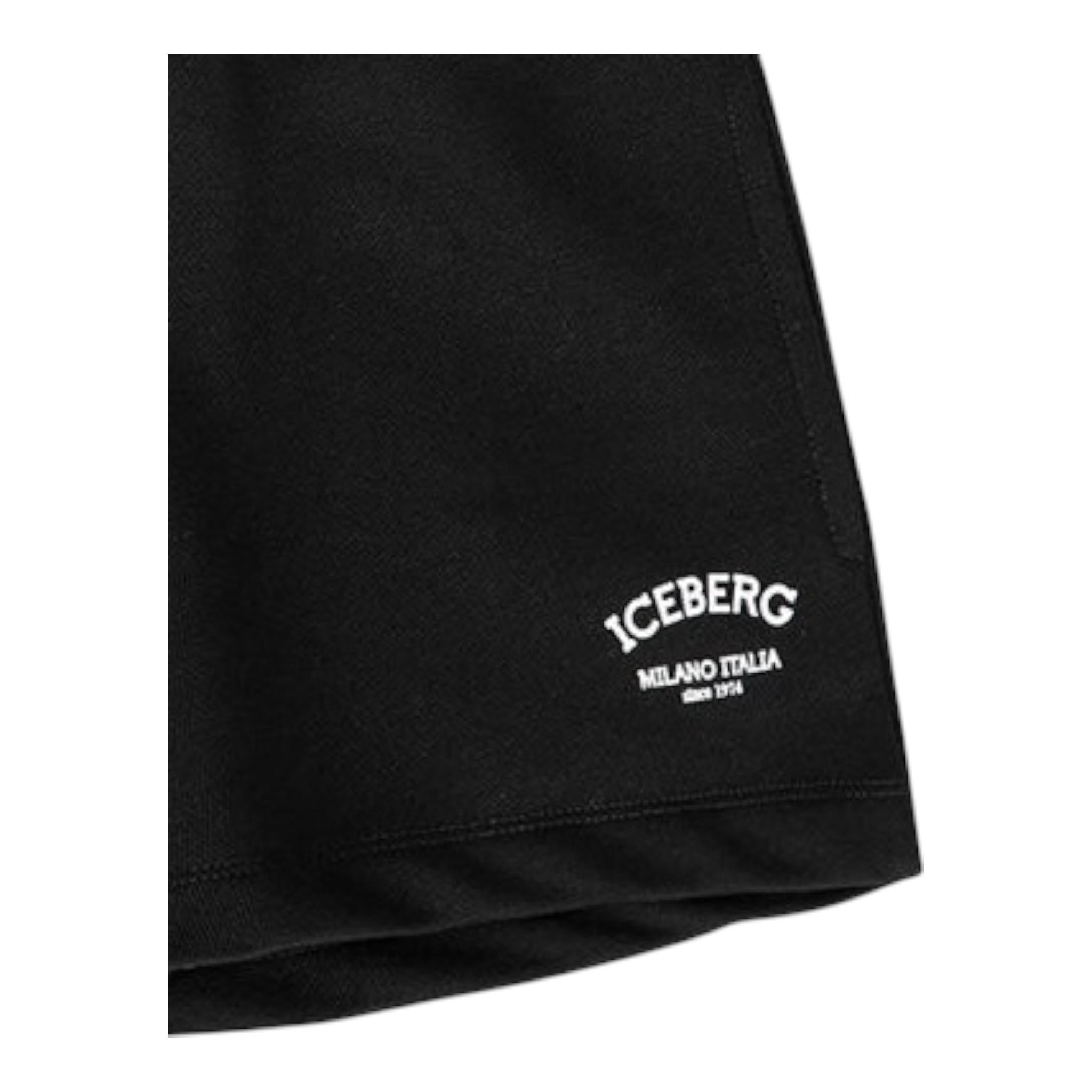 Iceberg Bermuda Tinta Unita con Logo per Bambino BFICE5114J NERO ICEBERG 