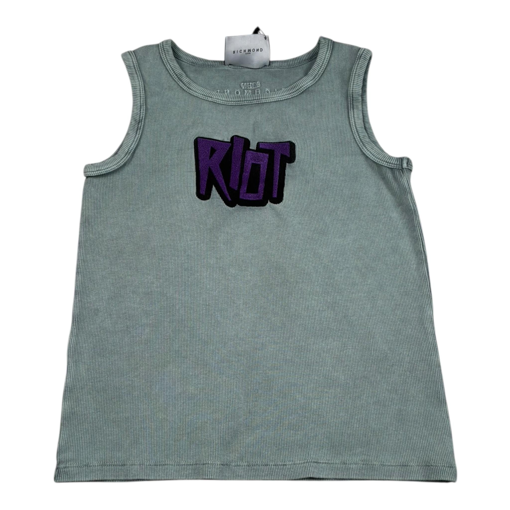 John Richmond Canotta Tinta Unita con Stampa per Bambina RGP26141CN VERDE JOHN RICHMOND 