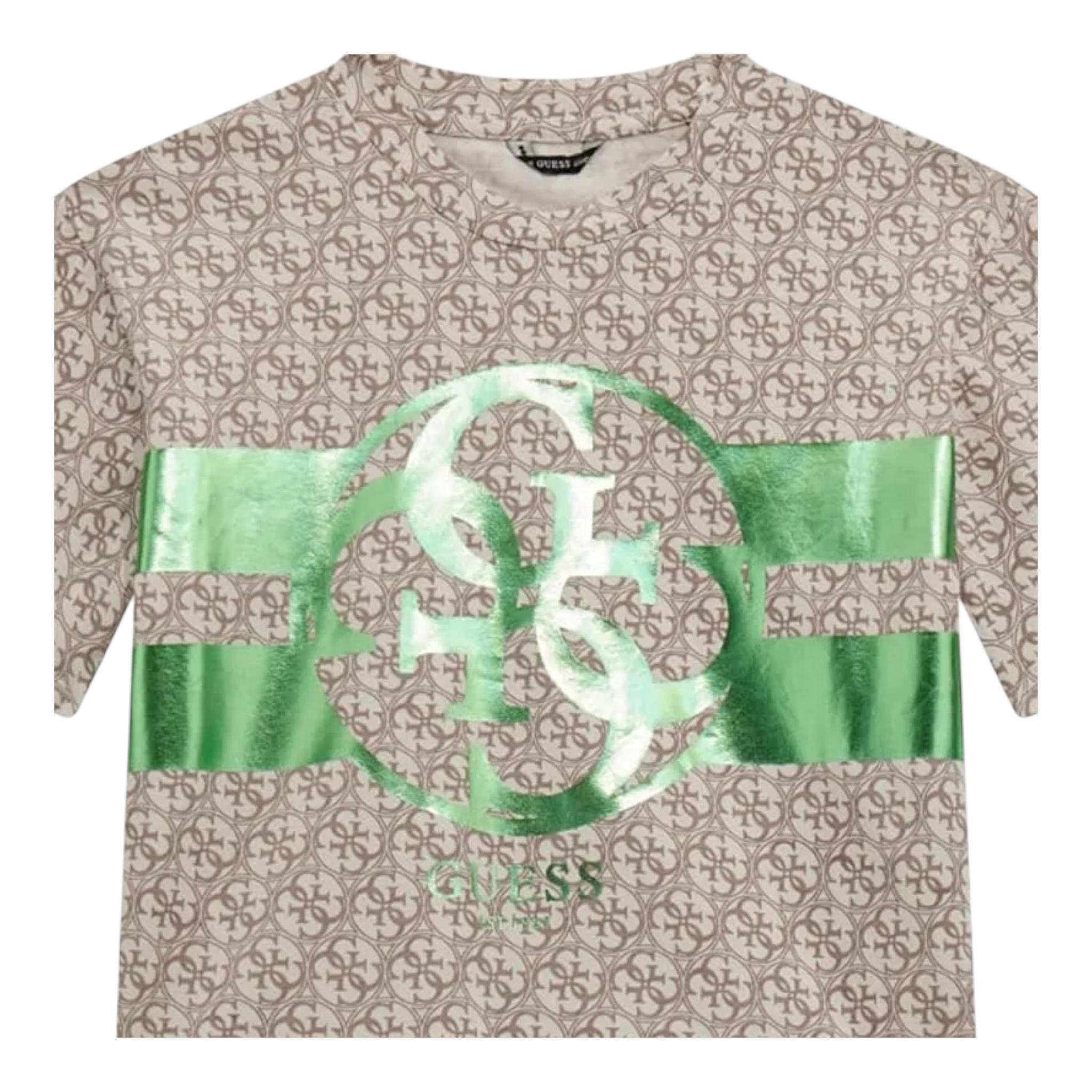 Guess T-Shirt Tinta Unita con Stampa per Bambina J5RI04K4YW4 BEIGE GUESS 