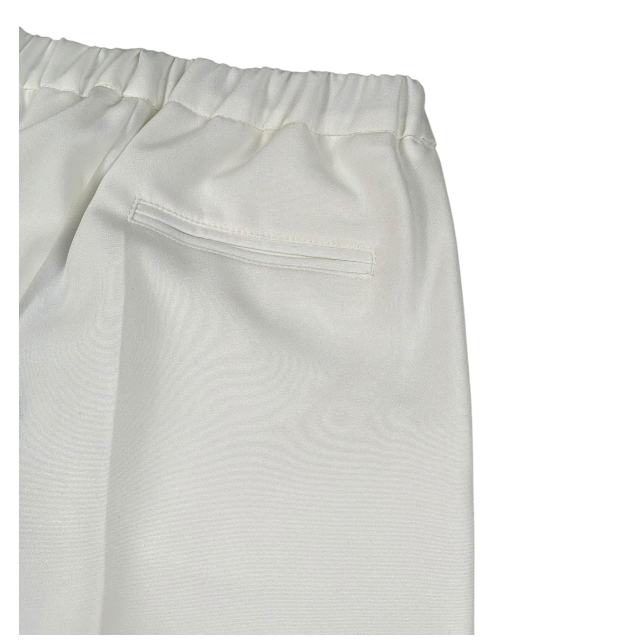 Daniele Alessandrini Pantalone Tinta Unita con Elastico In Vita per Bambino 1235P00065 BIANCO DANIELE ALESSANDRINI 