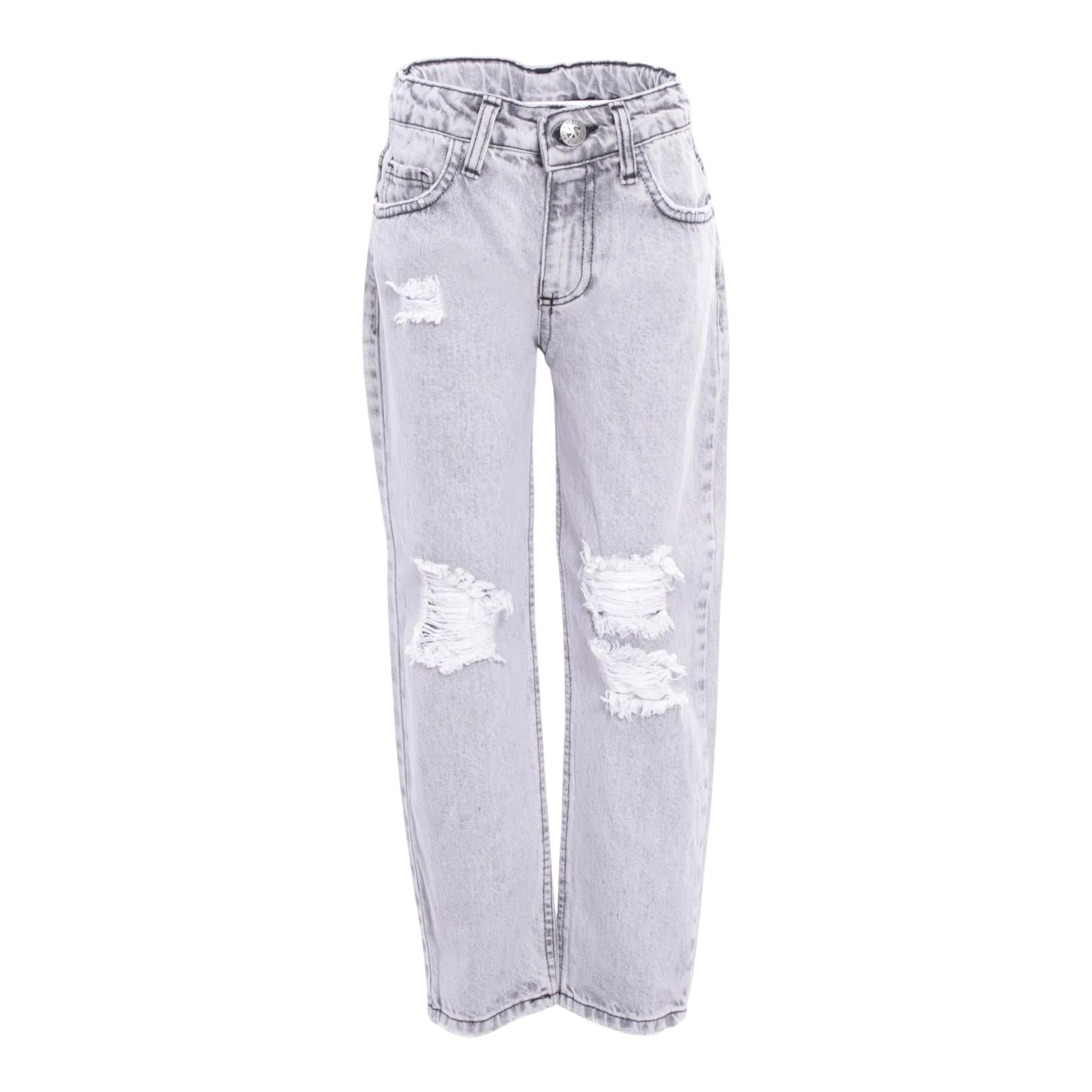 JOHN RICHMOND jeans tinta unita con girovita regolabile Grigio per Bambino RBA24158JEX GRIGIO JOHN RICHMOND 