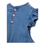 Guess Abito In Denim Tinta Unita Giromanica con Balze per Bambina K5GK27D3X30J BLU GUESS 