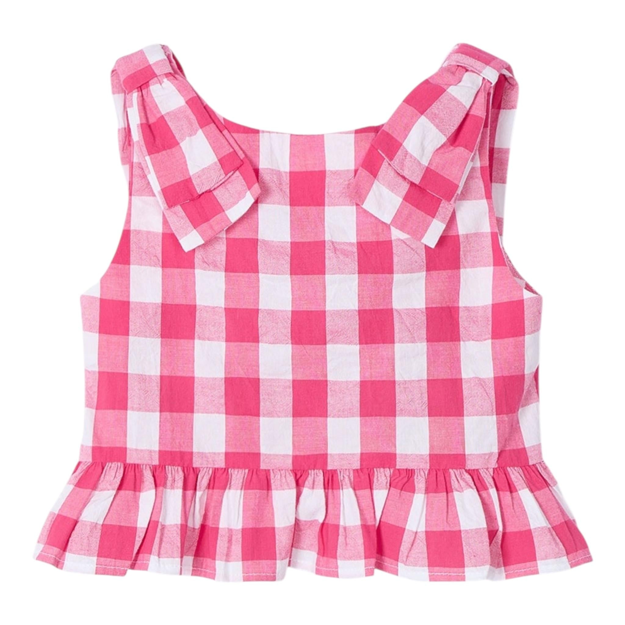 Mayoral Camicia Giromanica Fantasia A Quadri per Neonata 3023 BIANCO/FUXIA MAYORAL 