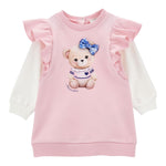 Monnalisa Abito Bicolore con Maniche In Contrasto per Neonata 39D905 ROSA MONNALISA 