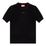Diesel T-Shirt Girocollo Tinta Unita con Logo per Bambina J02279 NERO DIESEL 