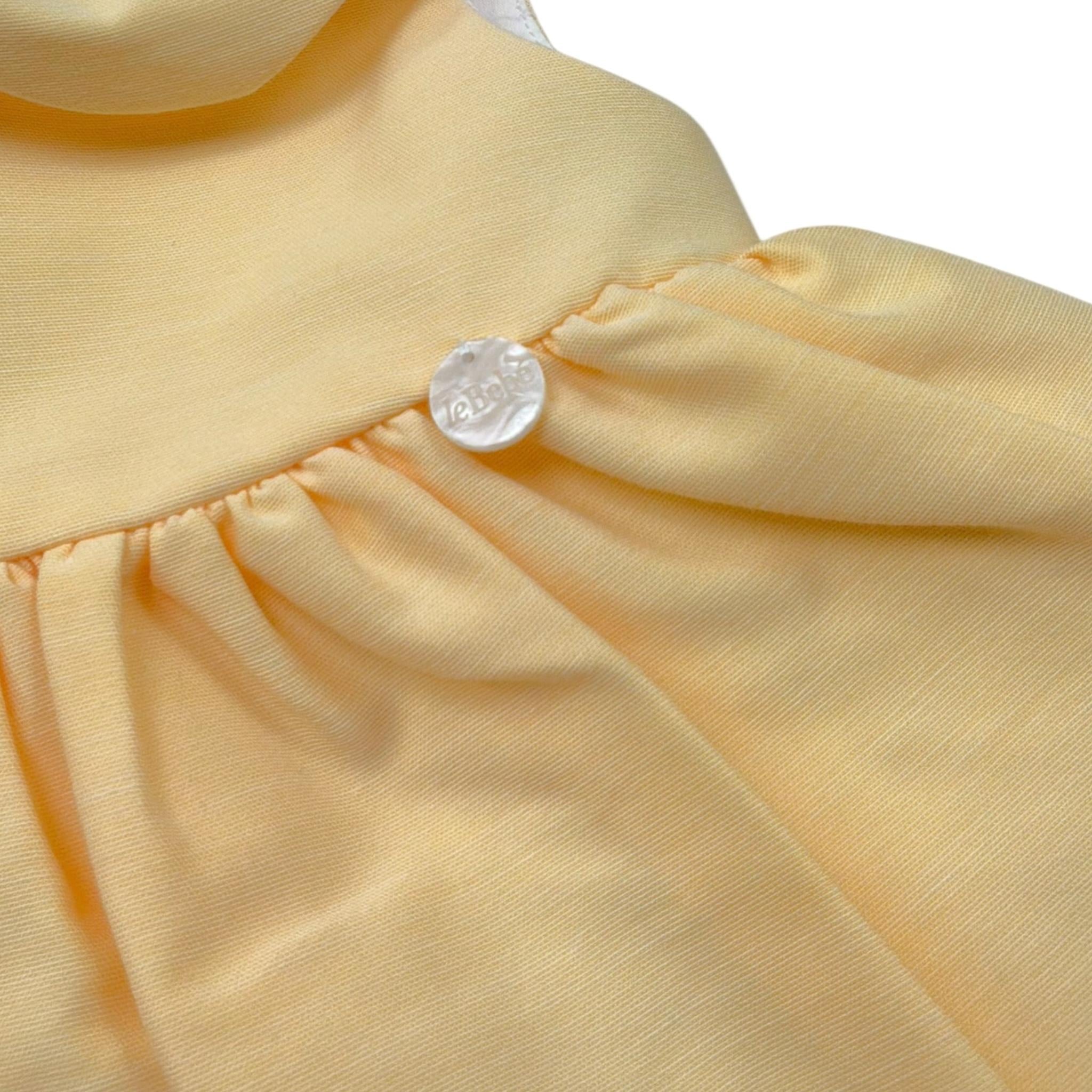 Le Bebe' Abito Tinta Unita con Rouches per Neonata LBG6400 GIALLO LE BEBE' 