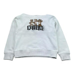 Moschino Felpa Tinta Unita con Cappuccio E Stampa per Bambina HQF07K BIANCO MOSCHINO 