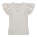 Guess T-Shirt Tinta Unita con Tulle per Bambina K5RI22K6YW4 BIANCO GUESS 