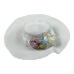 Monnalisa Cappello Paglia Tinta Unita con Applicazioni per Bambina 795010 BIANCO MONNALISA 