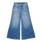 Diesel Jeans Tinta Unita Modello Palazzo per Bambina J01919 BLU DIESEL 