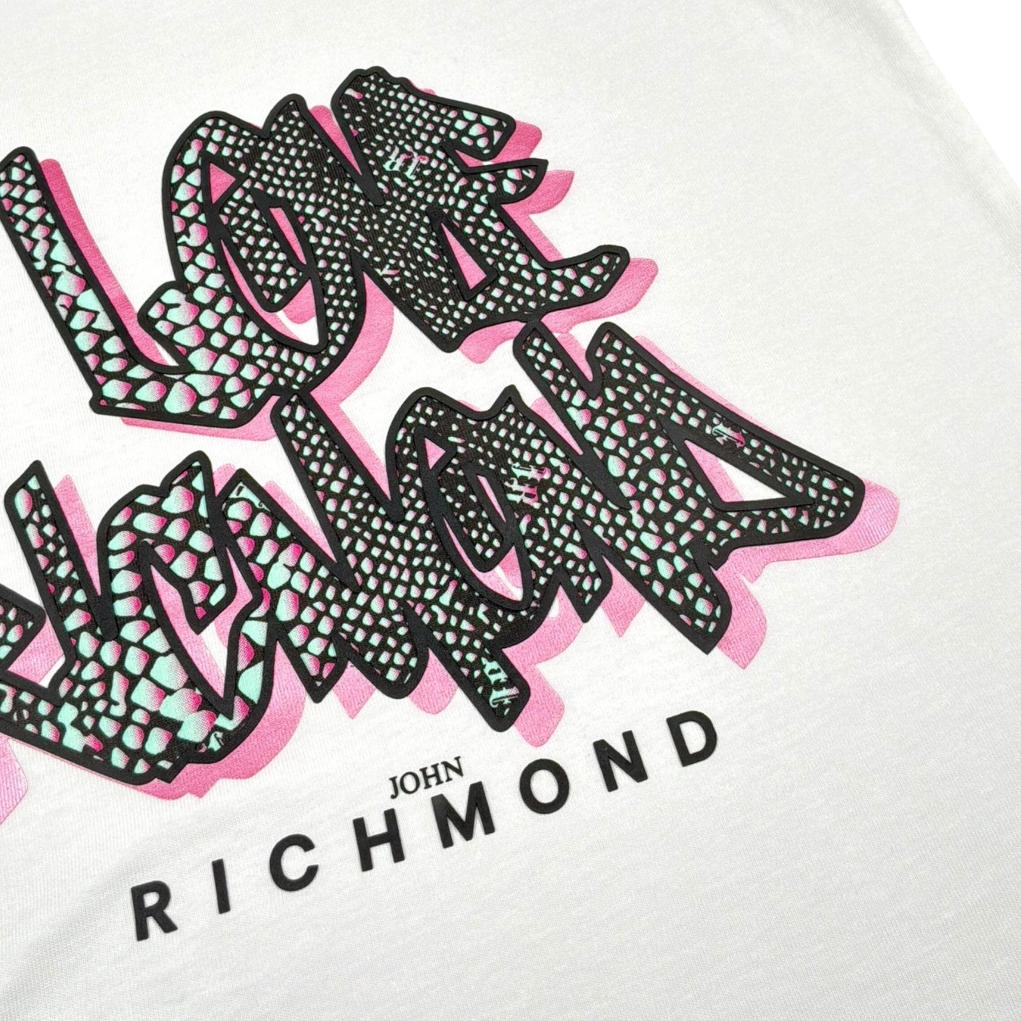 John Richmond Completo 2 Pezzi Canotta Tinta Unita con Stampa-Short per Bambina RGP26120CJ BIANCO JOHN RICHMOND 