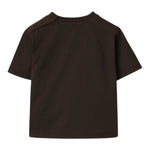 Burberry T-Shirt Girocollo Tinta Unita con Stampa per Neonato B104630 MARRONE BURBERRY 