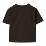 Burberry T-Shirt Girocollo Tinta Unita con Stampa per Neonato B104630 MARRONE BURBERRY 