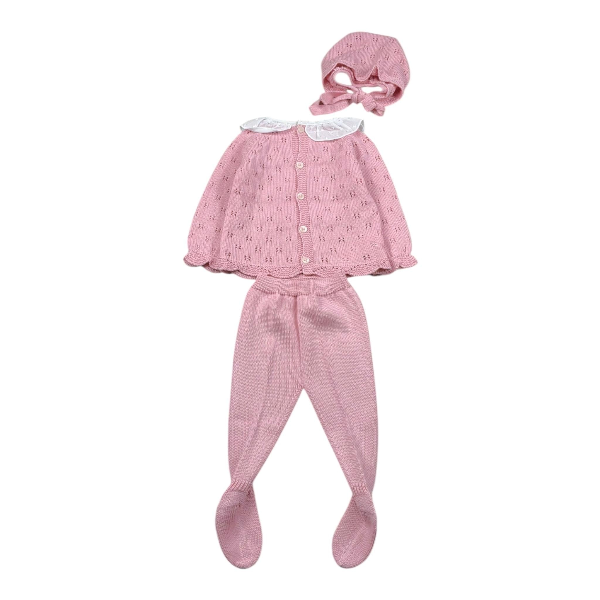 Mac Ilusio'N Completo 3 Pezzi Maglia-Ghettina-Cappello per Neonata 9607G ROSA MAC ILUSIO'N 
