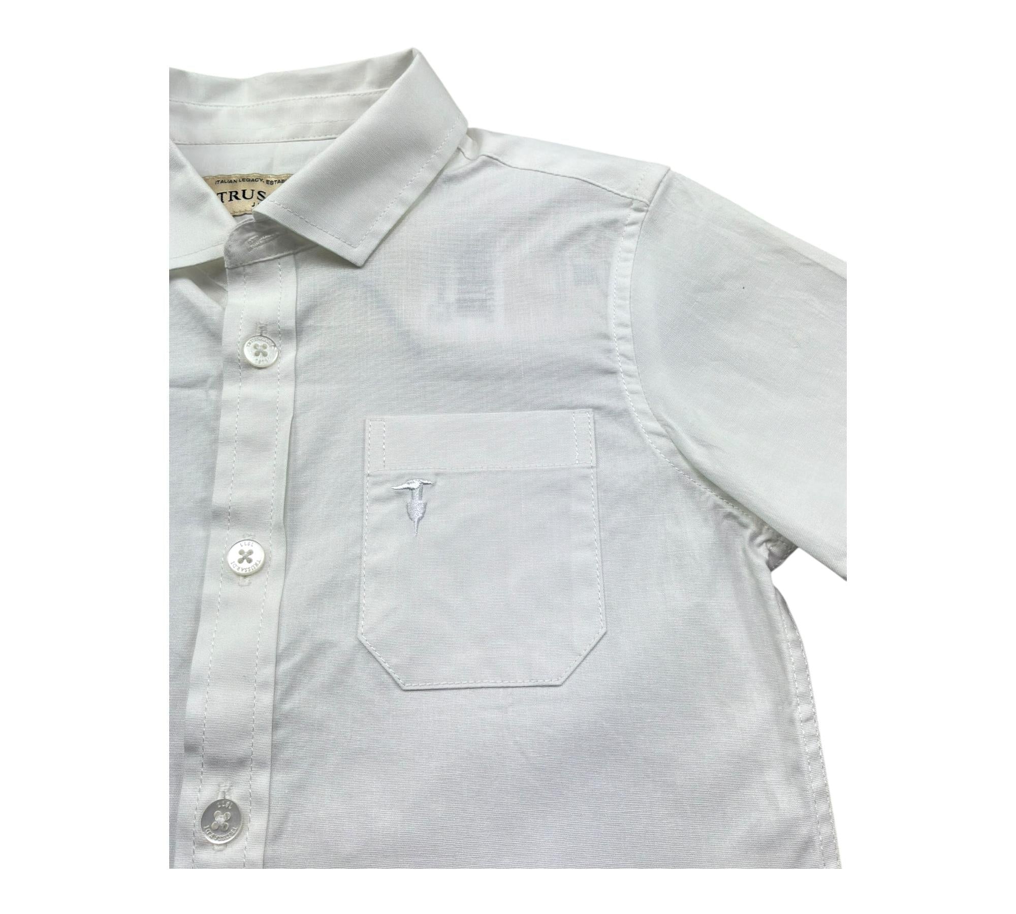Trussardi Camicia Mezza Manica Tinta Unita con Taschino per Bambino TBP26029CA BIANCO TRUSSARDI 