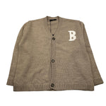 I'M BRIAN cardigan tinta unita con bottoni e stampa Sabbia per Bambino MA3009JX SABBIA I'M BRIAN 