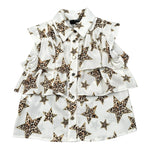 Relish Camicia Tinta Unita con Fantasia Stelle per Bambina 18656 PANNA RELISH 