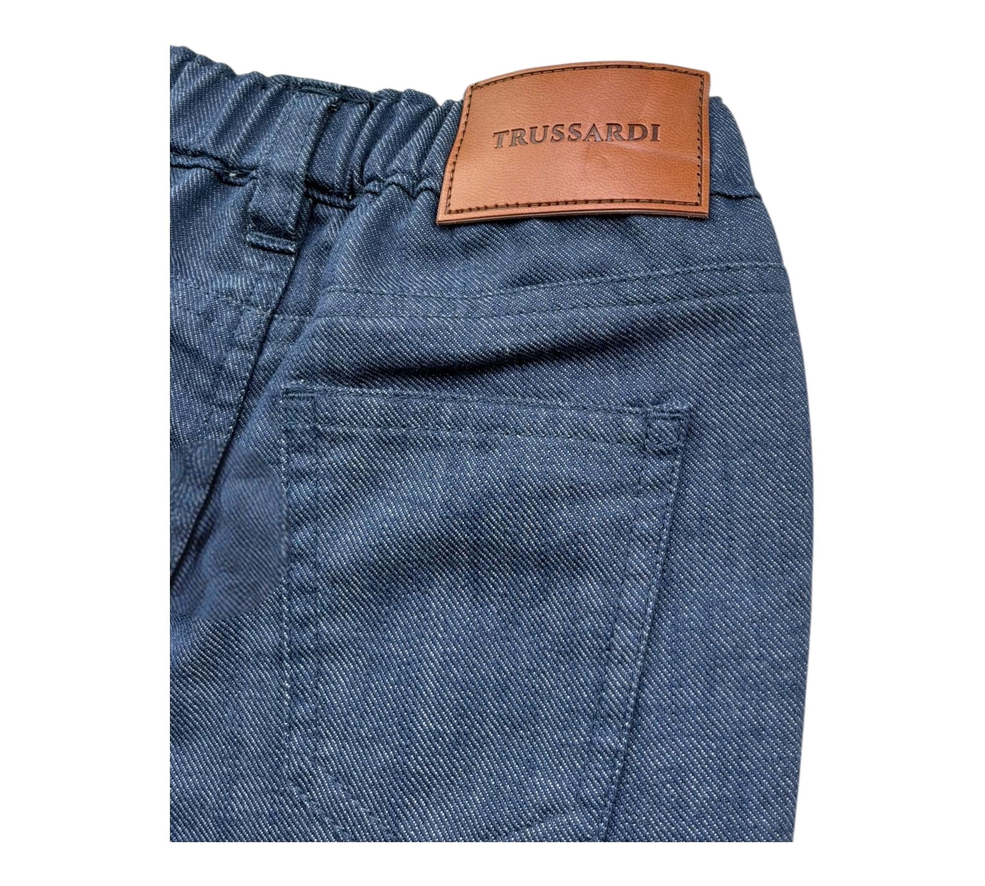 Trussardi Jeans Tinta Unita con Elastico In Vita per Neonato TIP26076JE BLU TRUSSARDI 