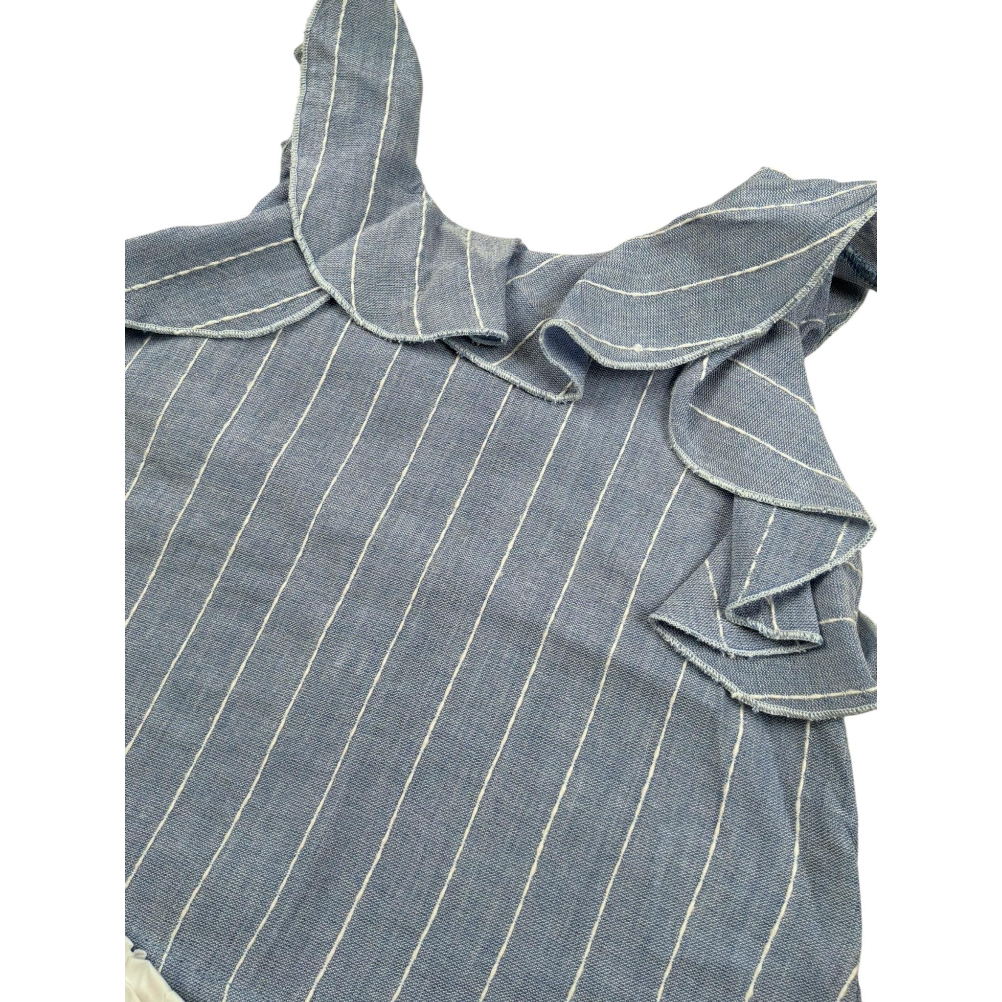 Lalalu' Completo 2 Pezzi Short-Top Bicolore Bianco/Azzurro per Neonata CCTL012P BIANCO/AZZURRO LALALU' 