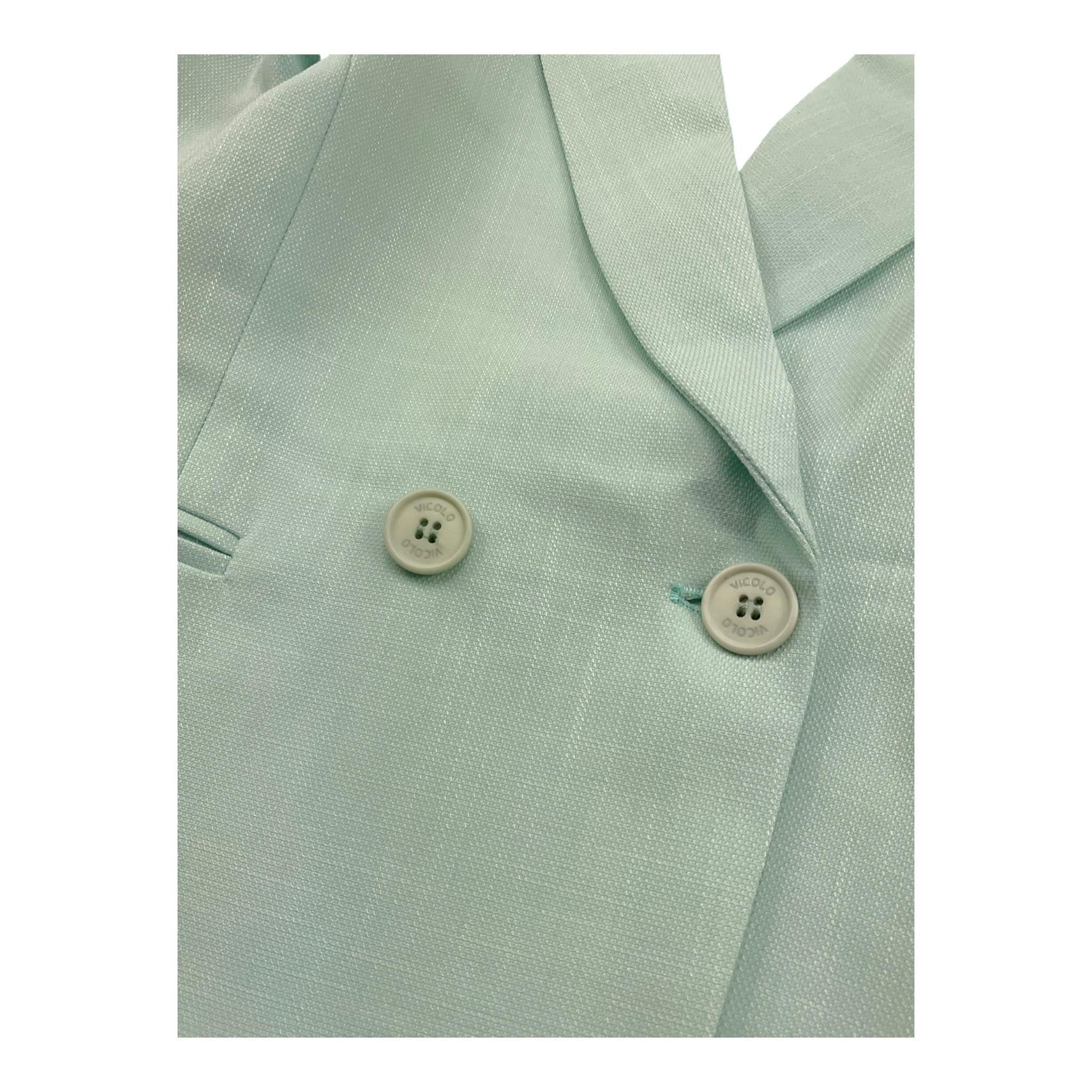 Vicolo Giacca Tinta Unita con Bottoni per Bambina 3145J00049 VERDE ACQUA VICOLO 