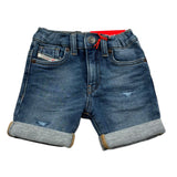 Dsquared2 Bermuda In Denim Tinta Unita Girovita Regolabile per Neonato K00362 BLU DSQUARED2 