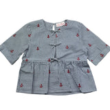 Saint Barth Camicia Mezza Manica Fantasia A Righe per Bambina ALYSON BLU SAINT BARTH 