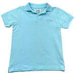 Saint Barth Polo Mezza Manica Tinta Unita con Ricami per Bambino CHARLES AZZURRO SAINT BARTH 