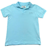 Saint Barth Polo Mezza Manica Tinta Unita con Ricami per Bambino CHARLES AZZURRO SAINT BARTH 