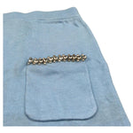 John Richmond Gonna In Maglia Tinta Unita con Applicazioni per Bambina RGP26188GO AZZURRO JOHN RICHMOND 