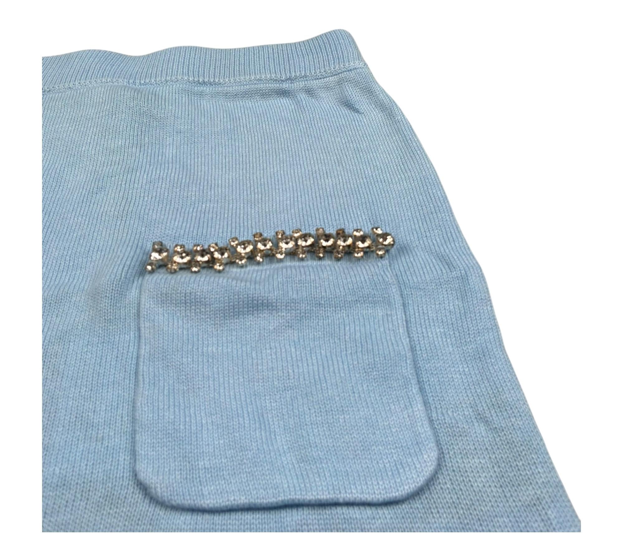 John Richmond Gonna In Maglia Tinta Unita con Applicazioni per Bambina RGP26188GO AZZURRO JOHN RICHMOND 