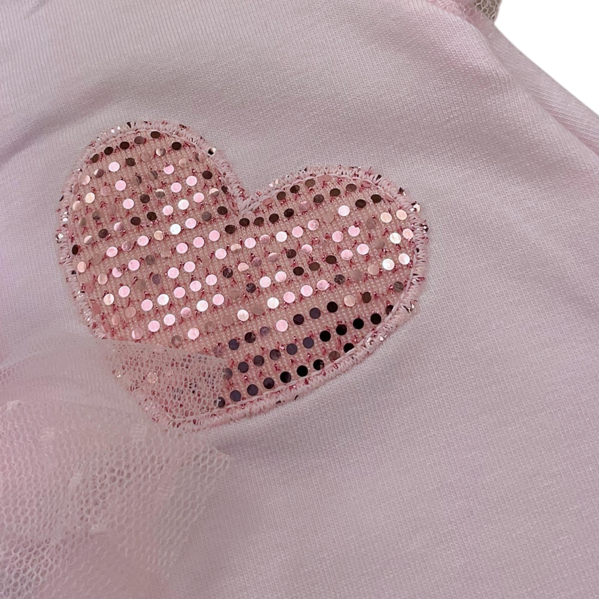 Le Bebe' Pagliaccetto Tinta Unita con Paillettes per Neonata LBG5603 ROSA LE BEBE' 