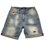 Icon Bermuda In Denim Tinta Unita con Girovita Regolabile per Bambino IBDS00452 AZZURRO ICON 