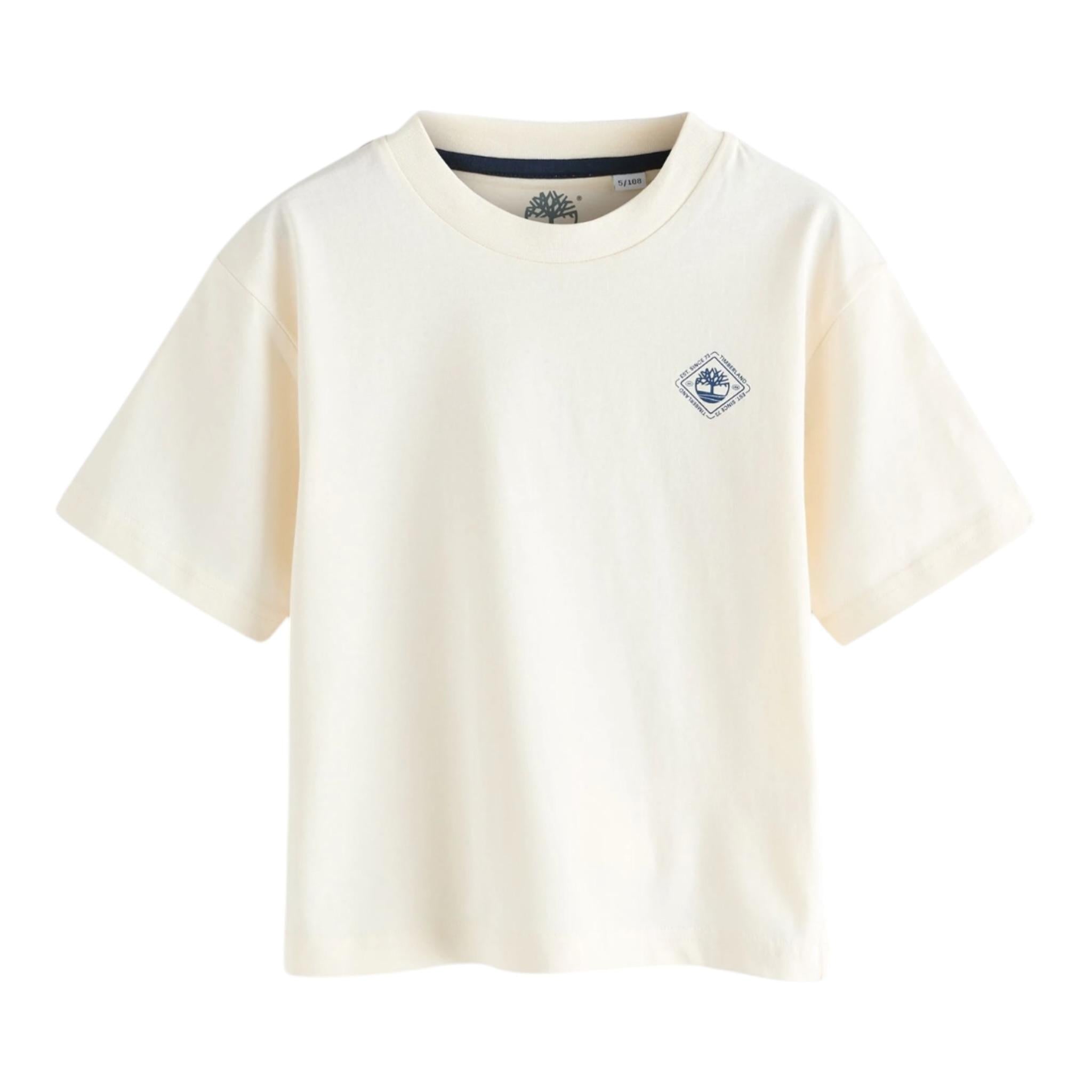 Timberland T-Shirt Girocollo Tinta Unita con Stampa per Bambino T60424X PANNA TIMBERLAND 