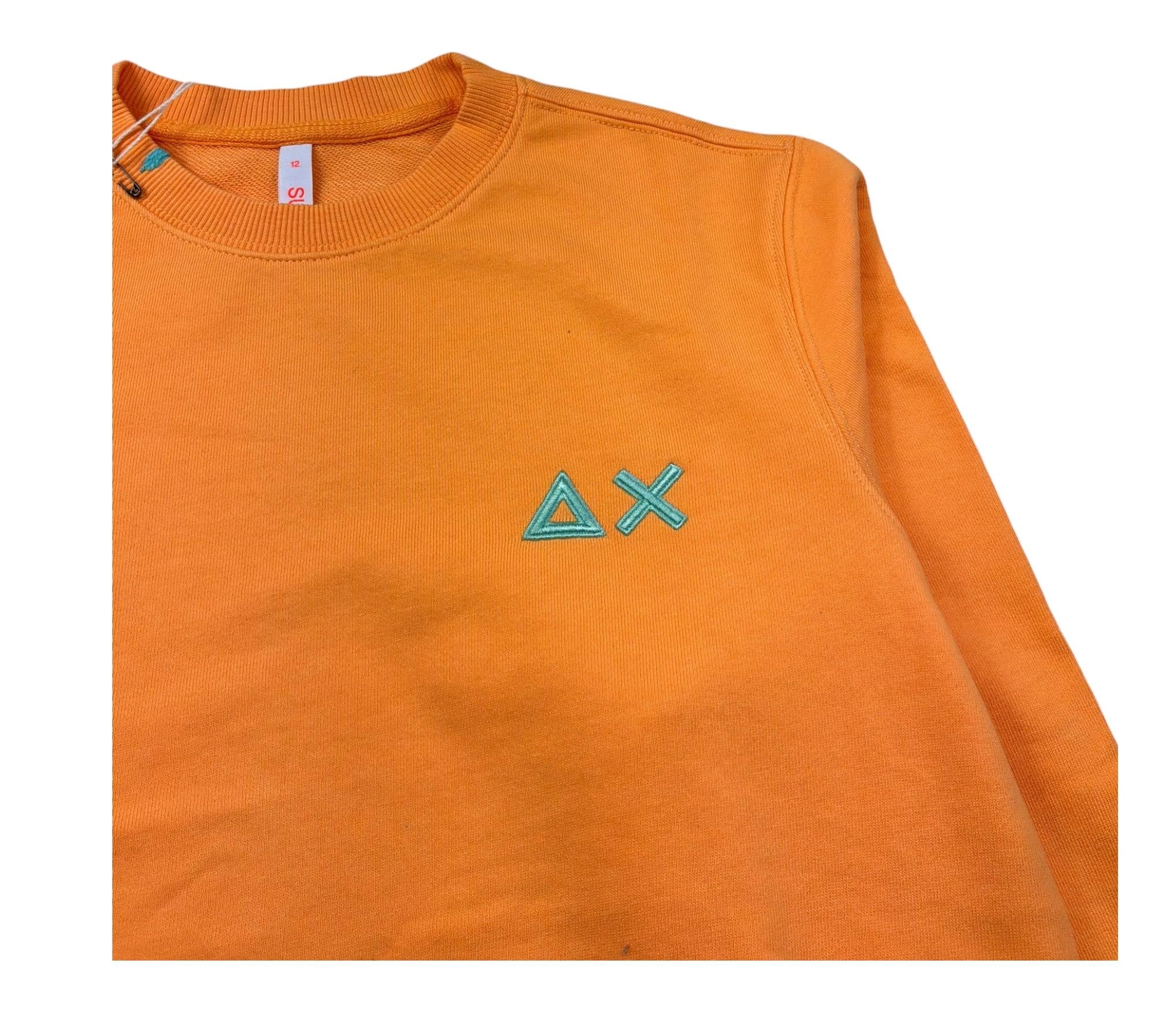 Suns68 Felpa Chiusa Girocollo Tinta Unita con Logo per Bambino F34303J ARANCIONE SUNS68 