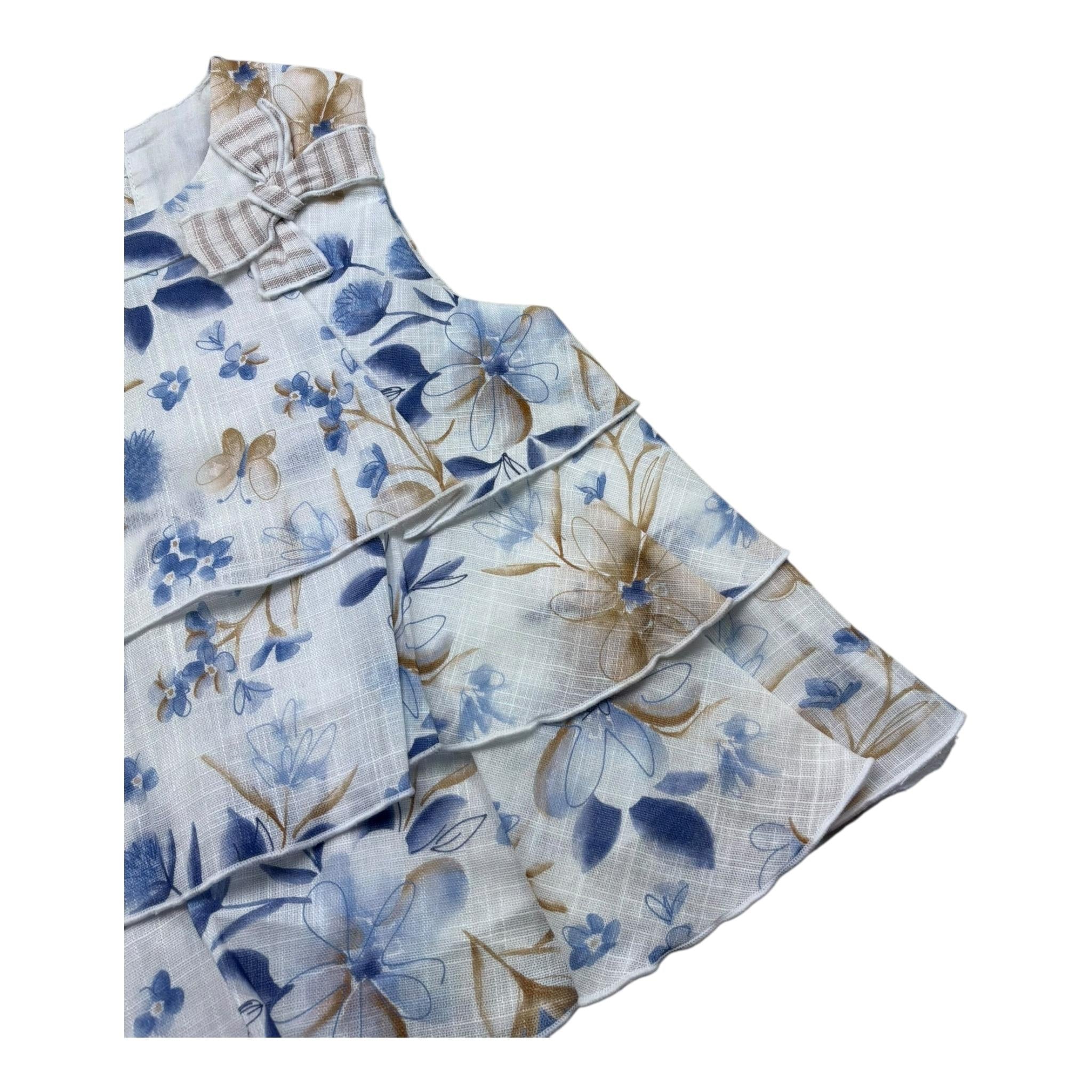 Minibanda Camicia Tinta Unita con Fantasia Fiori per Neonata 3B751 BIANCO MINIBANDA 