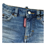Dsquared2 Bermuda Tinta Unita In Denim per Neonato DQ00WGN BLU DSQUARED2 