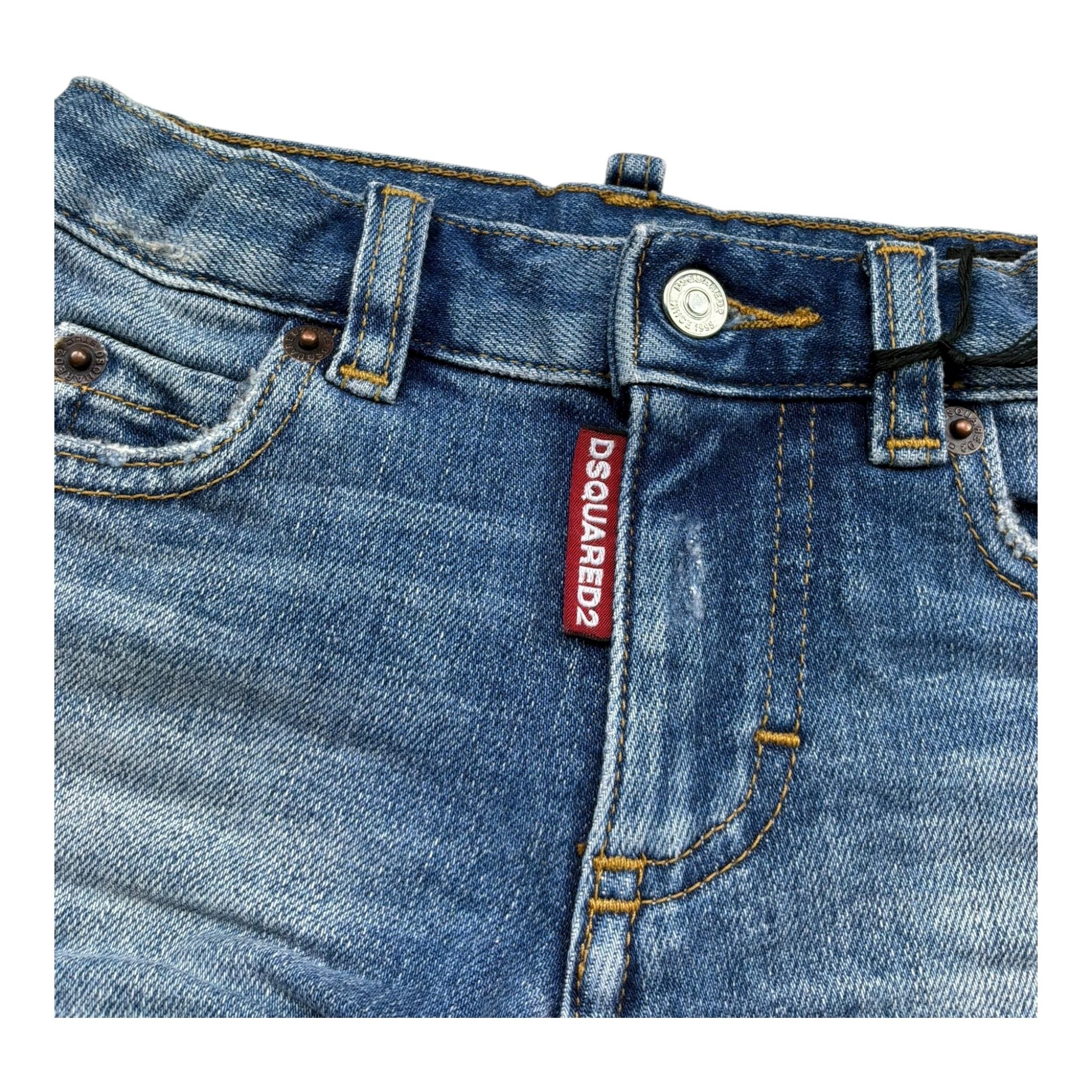 Dsquared2 Bermuda Tinta Unita In Denim per Neonato DQ00WGN BLU DSQUARED2 