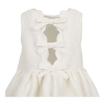 Simonetta Abito Tinta Unita Giromanica con Fiocco per Bambina SW1A82 BIANCO SIMONETTA 