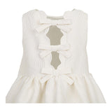 Simonetta Abito Tinta Unita Giromanica con Fiocco per Bambina SW1A82 BIANCO SIMONETTA 