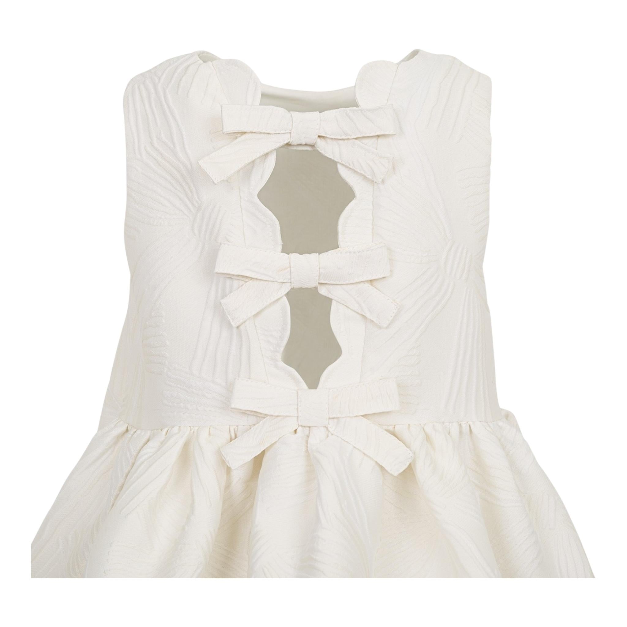 Simonetta Abito Tinta Unita Giromanica con Fiocco per Bambina SW1A82 BIANCO SIMONETTA 