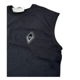 Yes London Canotta Girocollo Tinta Unita con Logo per Bambino JR2138M NERO YES LONDON 