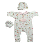 Le Piccoline Del Cuore Completo 3 Pezzi Pagliaccetto-Cappello-Babbucce per Neonata EOEO BIANCO LE PICCOLINE DEL CUORE 