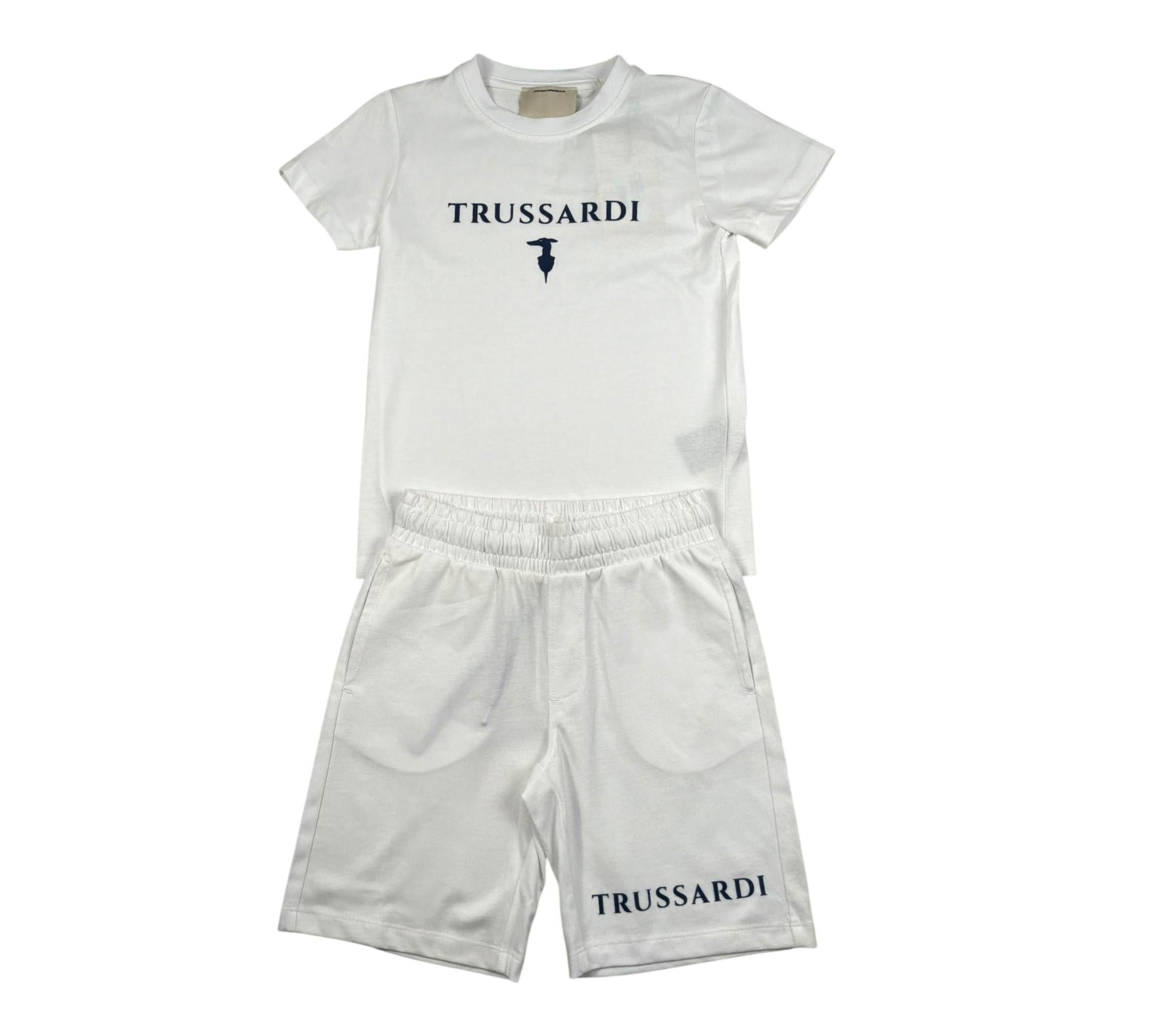 Trussardi Completo 2 Pezzi T-Shirt-Bermuda Tinta Unita per Bambino TBP26010CJ BIANCO TRUSSARDI 