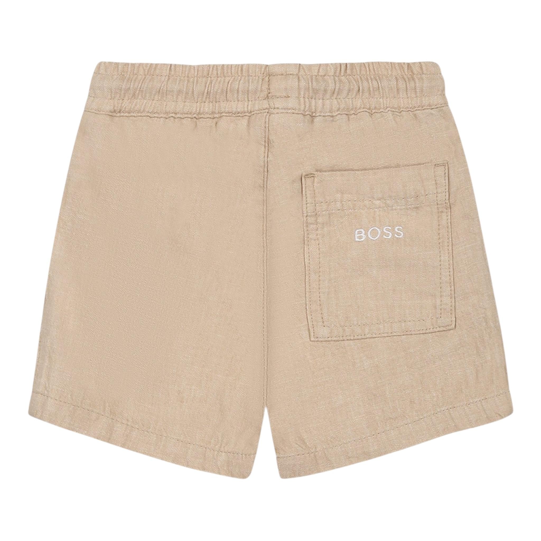 Boss Bermuda Tinta Unita con Elastico In Vita per Bambino J5198804 BEIGE BOSS 