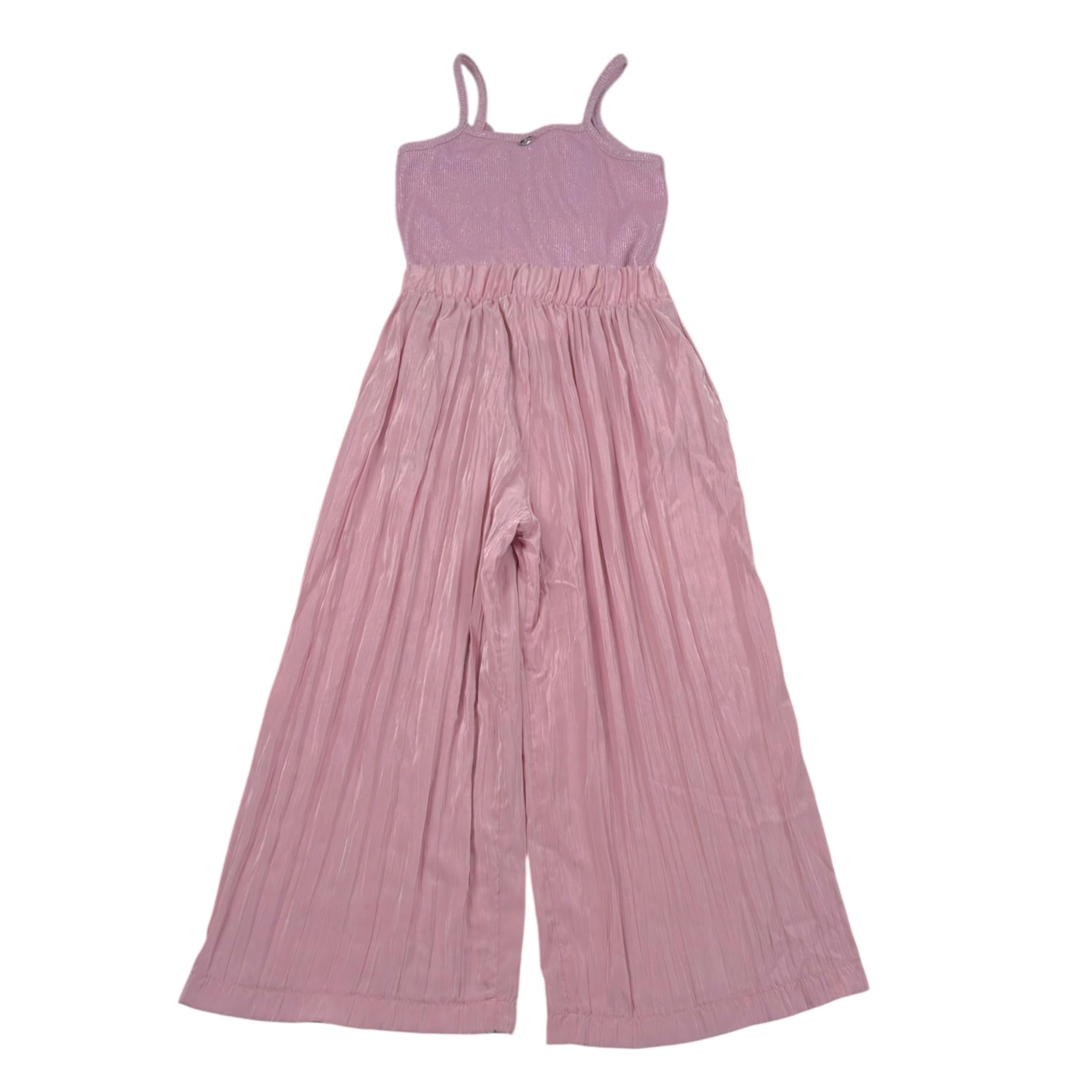 Please Tuta Intera Tinta Unita con Bretelle per Bambina TC07310G73 ROSA PLEASE 