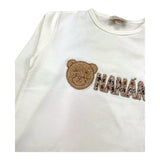 M+E' shirt girocollo tinta unita con stampa in contrasto Bianco per Neonato I24146 BIANCO M+E' 